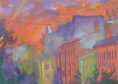 Orange Glow Sunset Pastel