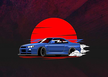 gtr 34 skyline drifting