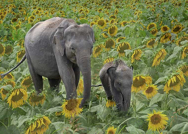 elephant with her baby