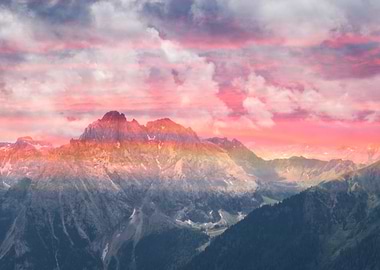 rocky mountain and cloudy