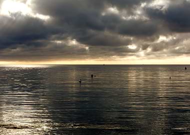 stormy sky and reflections