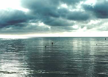 stormy sky and reflections