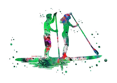 Paddle boarder couple