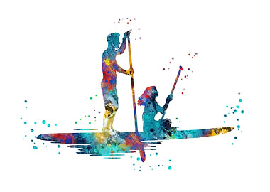 Paddle boarder couple