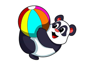 Panda Swimming Beach ball