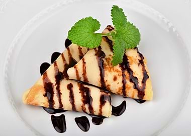 Crepe with chocolate sauce