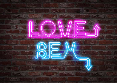 Love or sex light neon on