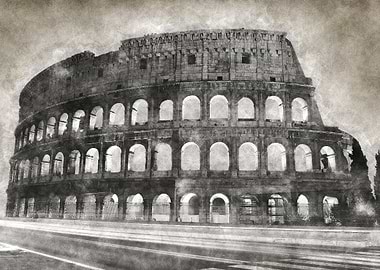 Sketch of Rome Colosseum