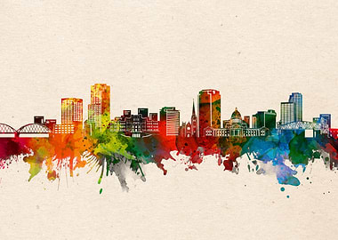 little rock watercolor