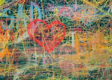 View of colorful chalkboar