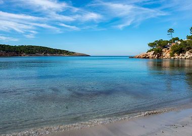 The coast on a blue day