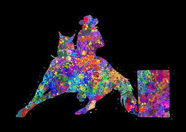 Barrel Racing Watercolor