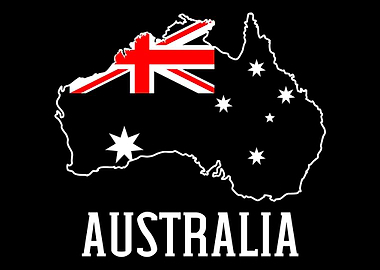 Australia map flag