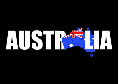 Australia map flag