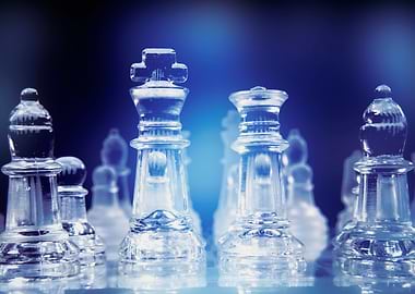 Chess pieces king queen bl