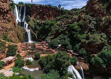 Ouzoud falls landscape