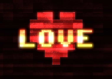 Heart digital glitch heavy