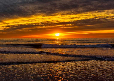 Sunrise beach landscape