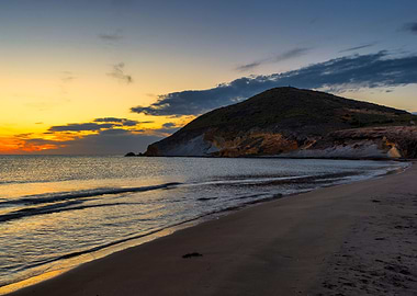 Seascape sunset beach sky