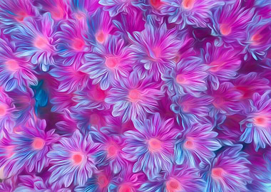 abstract daisy in bloom