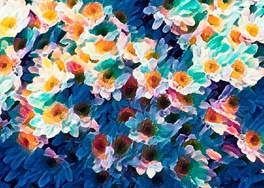 abstract daisy in bloom