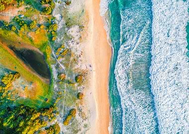 Aerial Beach waves