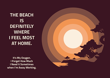 Beach Text Art about Home