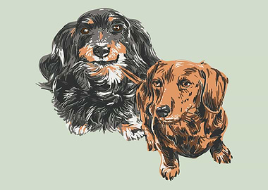 Dachshund Couple Displate