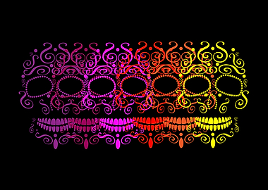 Skull vector background fo