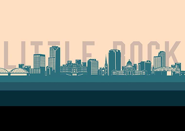 little rock skyline retro