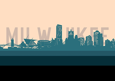 milwaukee skyline retro