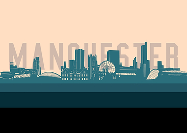 manchester skyline retro