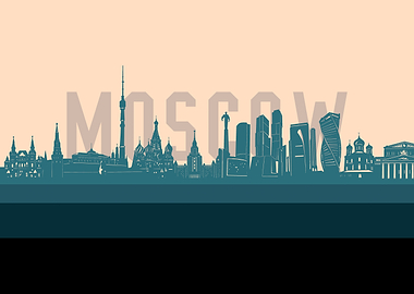moscow skyline retro