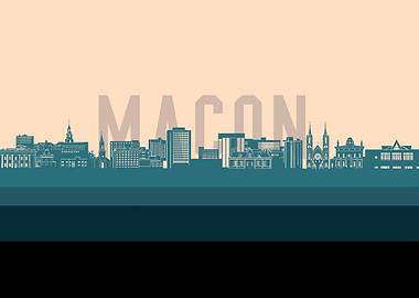 macon skyline retro