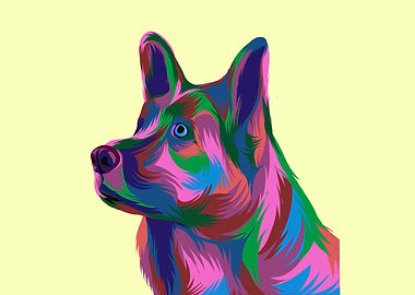 Vector canvas Dog Animal
