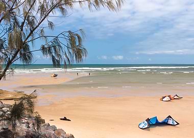 Kite Surfers Getting Ready