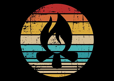 Campfire Camping vintage