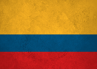 Flag of Colombia on wall