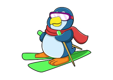 Penguin Ski Skier