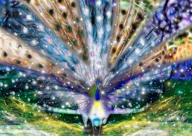 Peacock in Galaxy Lets Fly