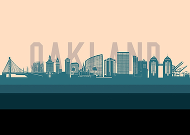 oakland skyline retro