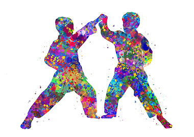 Taekwondo training boy