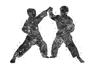 Taekwondo training boy