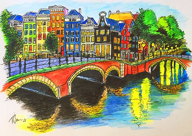 Amsterdam Canal Reflection