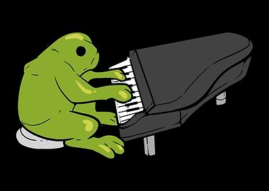 Frog Piano Pianist or Musi