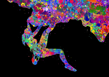 Climber girl watercolor