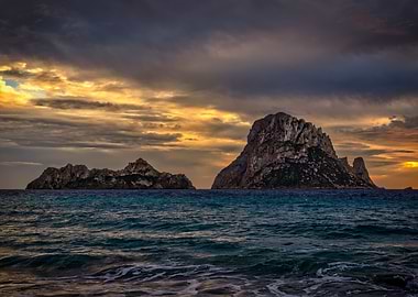 Landscape sea sunset ibiza