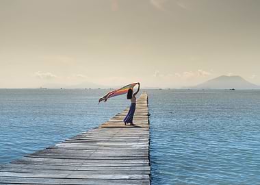 Women on a pier