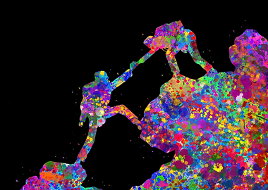 Climber couple watercolor