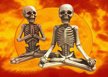 Skeletons Pray Meditate